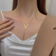 thumbnail image 4 of K-KED Women's Fashion Delicate Jewelry Gold Minimalist V Shaped Pendant Necklace, 4 of 6