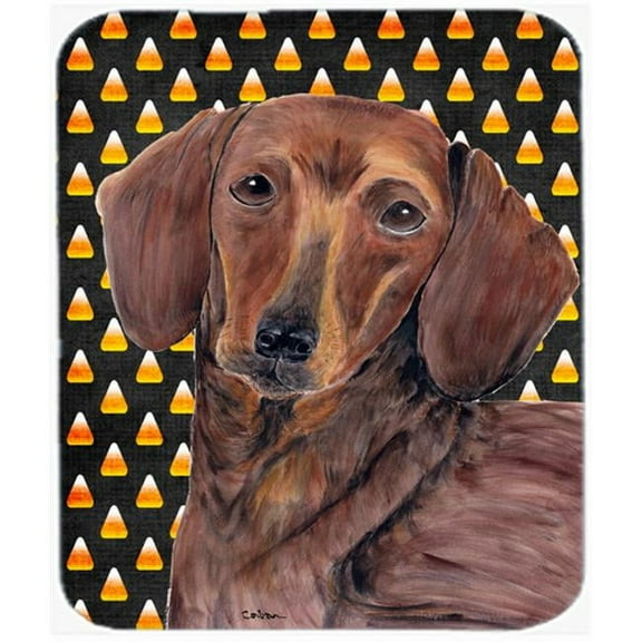 Carolines Treasures  Dachshund Candy Corn Halloween Portrait Mouse Pad