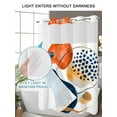 thumbnail image 4 of No Hook Cloth Fabric Shower Curtain with Snap in Liner, Orange Blue Boho Waterproof Shower Curtains Set with See Through Top Window, Ethnic Abstract Geometric Striped Bath Curtains Shower 36"x78", 4 of 6