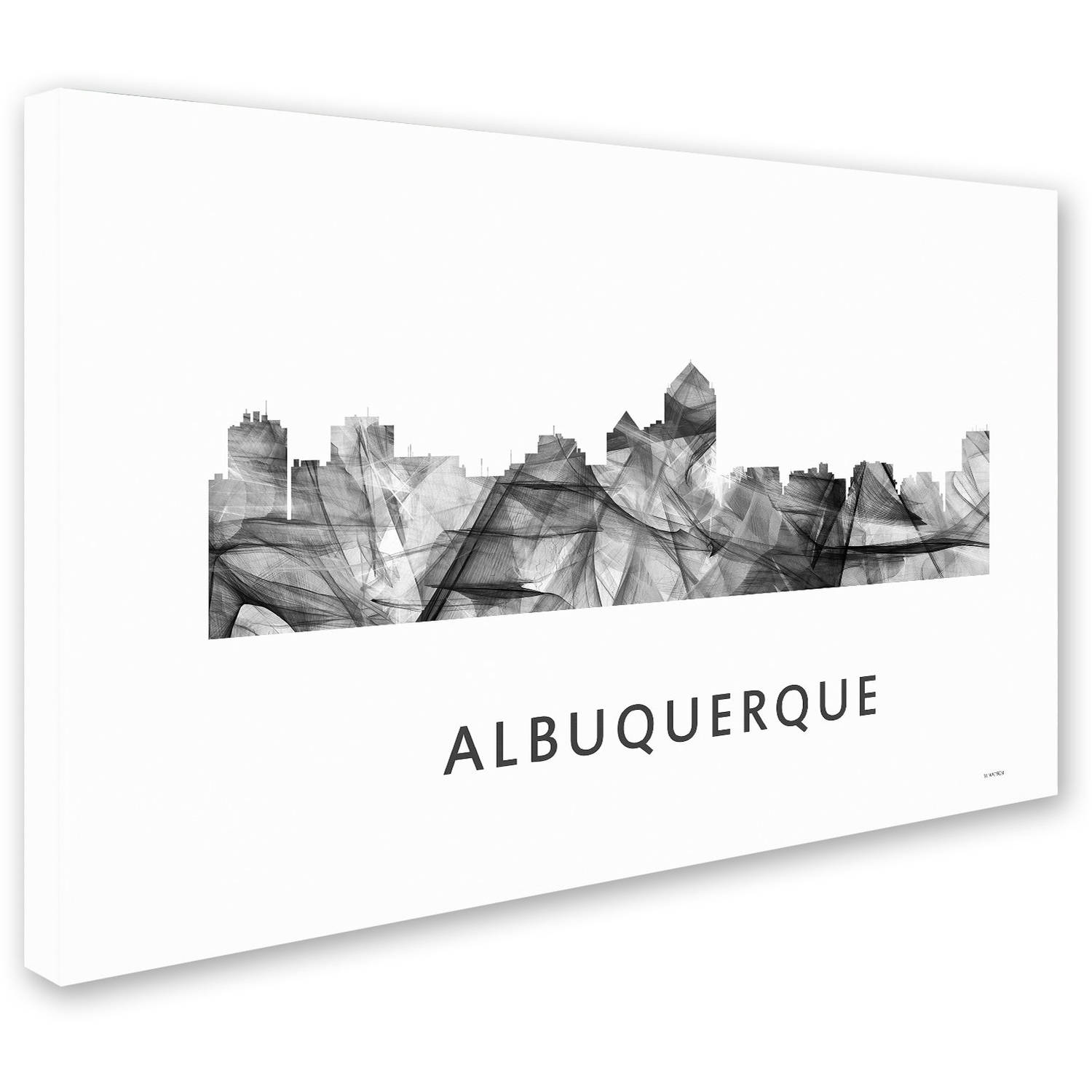 Trademark Fine Art 'Albuquerque New Mexico Skyline WB-BW' Canvas Art by Marlene Watson