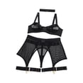 thumbnail image 1 of Conjunto de lencería sensual para mujer, de malla de poliéster y barra para San Valentín. Negro S, 1 of 9
