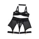 thumbnail image 1 of Conjunto de lencería sensual para mujer, de malla de poliéster y barra para San Valentín. Negro S, 1 of 9