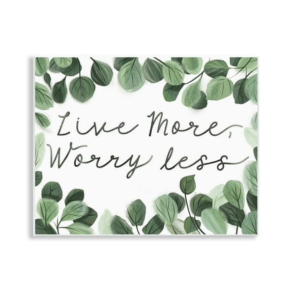 Stupell Industries Love More Worry Less Plants & Flowers Painting Unframed Art Print Wall Art, 14 x 11