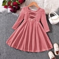 thumbnail image 4 of Afdoent Girls Dresses Christmas Toddler Girls Long Sleeve Dresses Bowknot Hollow Out Dress Clothes 18-24 Months, 4 of 6