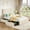 Off-white flannel (800-2), variant on King Size Bed Frame with Adjustable Headboard and 4 Storage Drawers, Soft Upholstered Platform Bed Frames with Wooden Slats Support, No Box Spring Needed, Dark Grey