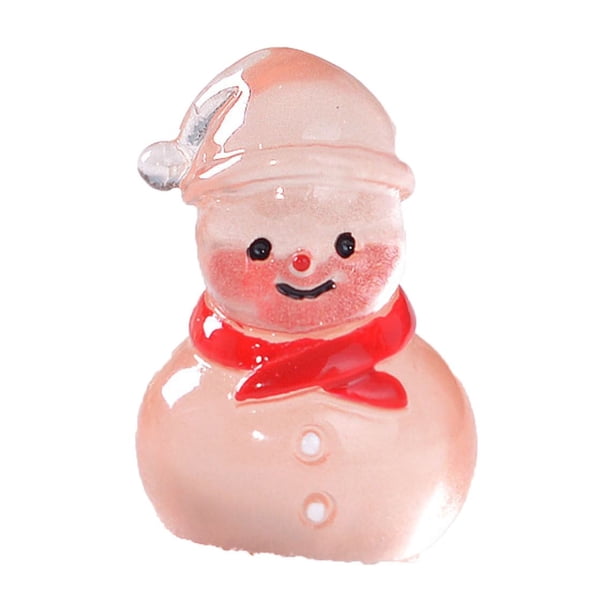 Christmas Cutesnowman Snow Scene Small Ornaments Glowing Snowman Desktop Decorative Accessories