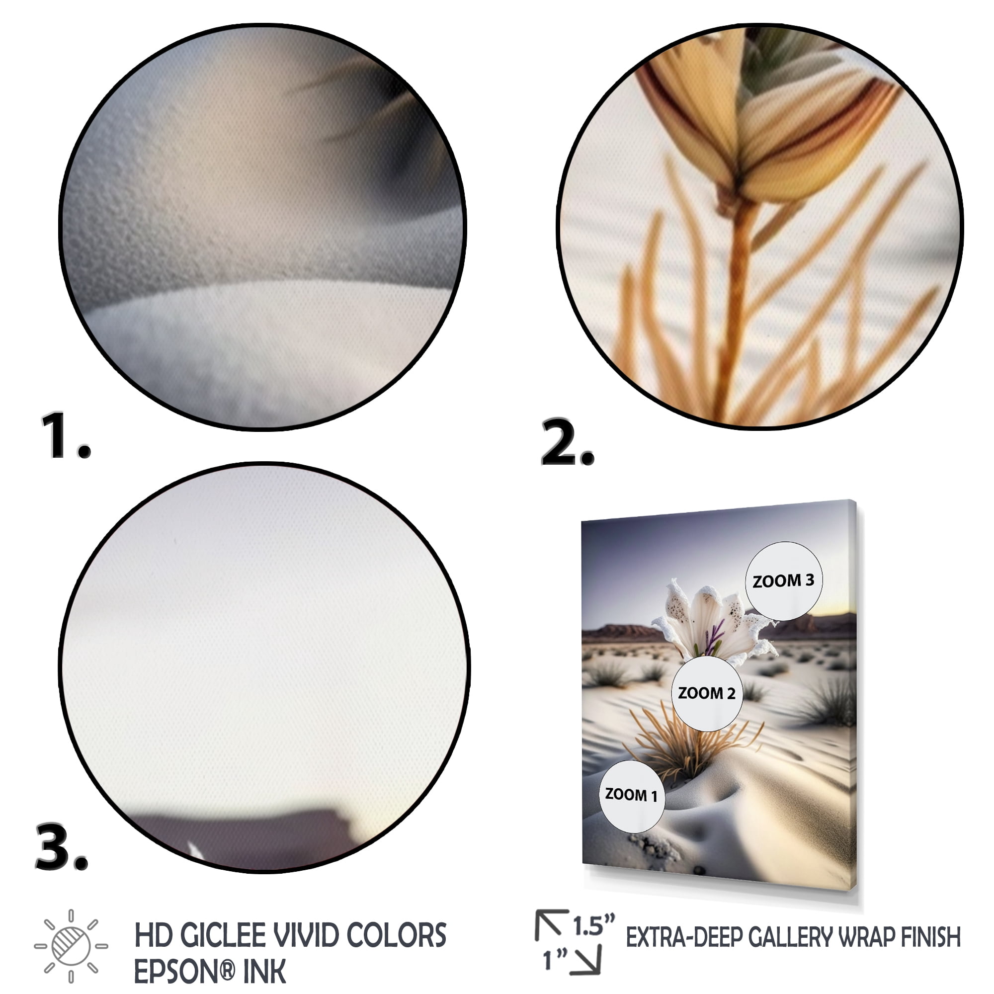 Designart A Blooming White And Purple Lily Flower In Winter IV Canvas Wall Art