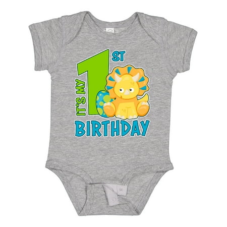 

Inktastic Its My 1st Birthday with Dinosaur Boys or Girls Baby Bodysuit