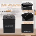 thumbnail image 2 of Pethiy Stainless Steel Compost Bin for Kitchen Countertop Compost Bin，1 Gallon, Kitchen Trash Can -Includes Charcoal Filter，Compost Bucket Kitchen Pail Compost with Lid-Black, 2 of 8