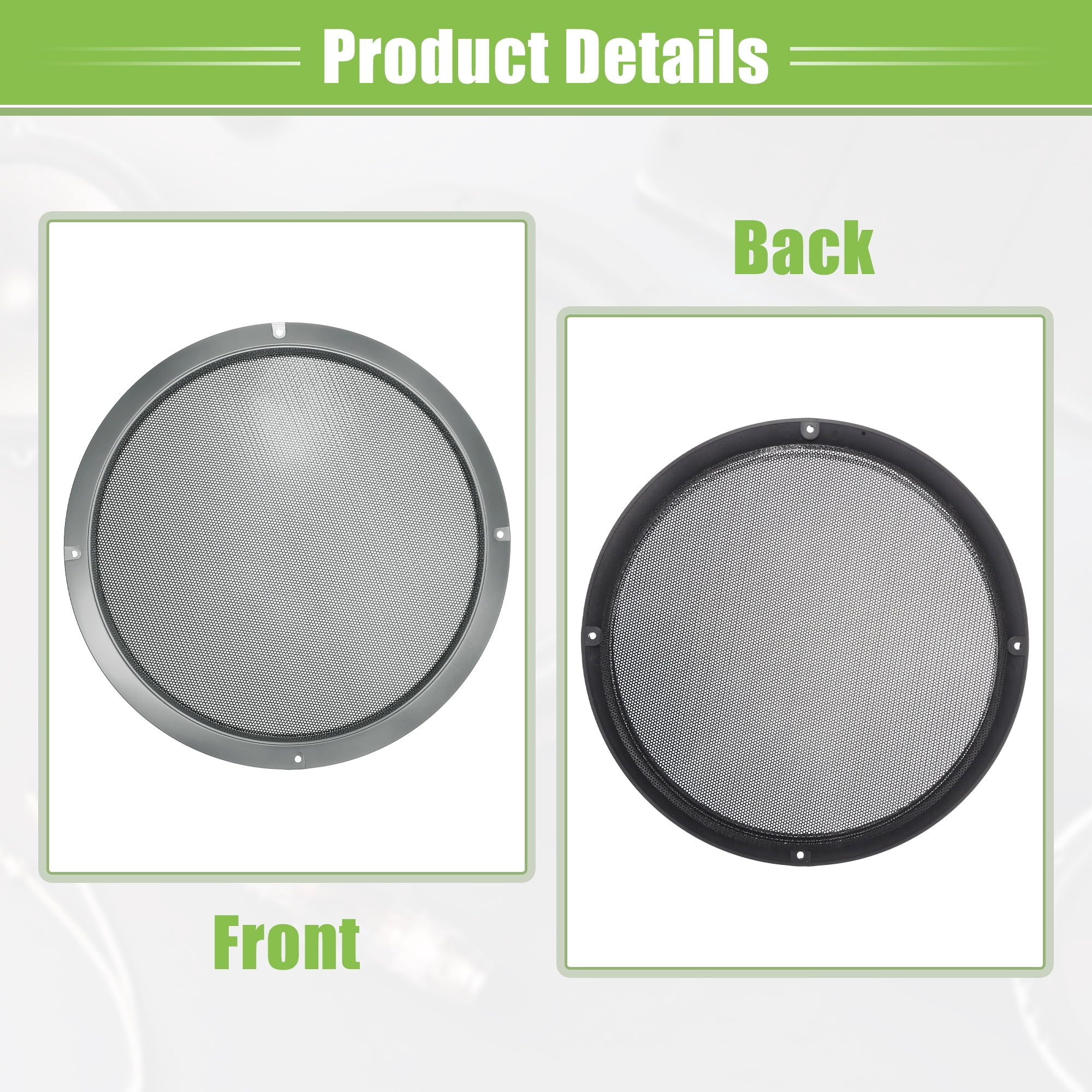 Unique Bargains Speaker Grills Cover Round Audio Speaker Subwoofer Protector Case Gray 10"