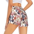 thumbnail image 3 of Disketp Starfish Shell Print Women's Shorts Workout Shorts for Athletic Gym Running Shorts with Phone Pockets X-Large, 3 of 8