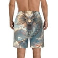 thumbnail image 3 of Yiaed Cool Cloud White Dragon Print Men's Swim Trunks with Lining Quick Dry Sports Shorts Beach Shorts Boardshorts-Medium, 3 of 5