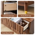thumbnail image 5 of LEFHDA Fluted 9-Drawer Dresser for Bedroom with Deep Drawers, 60" Wide Mid Century Modern Chest of Drawers, Wooden Dresser TV Stand for Living Room, Hallway, Closet (Walnut), 5 of 9