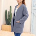 thumbnail image 5 of Tiijoy Girls Long Cardigan Coat Fuzzy Open Front Sweater Fall Winter Outerwear, Grey, Sizes 5-14, 5 of 5