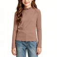 thumbnail image 7 of Acaics Girls' Long-Sleeve Layering T-Shirt: Solid-Color Modal Long-Sleeve Crew Neck Casual High-Neck Top, Ages 1–13, 7 of 7
