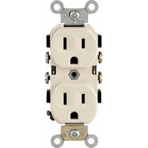 Leviton S06-0CR15-0TS Duplex Receptacle, 2 -Pole, 15 A, 125 V, Side Wiring, NEMA: 5-15R, Light Almond