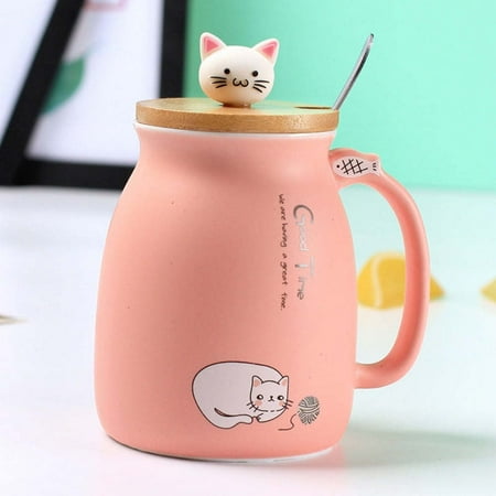 

LANTRO JS Cartoon Cat Ceramic Coffee Mug