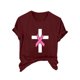 thumbnail image 2 of Fiudx Ofertas de La Semana Blusa de Manga Corta con Estampado de Moda para Mujer, Divertida Camiseta con Cuello Redondo, 2 of 4
