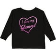 thumbnail image 3 of Inktastic I Love My Glamma in Pink Chalk Heart Boys or Girls Long Sleeve Toddler T-Shirt, 3 of 5