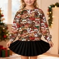 thumbnail image 6 of Tfken Christmas Little Girls Sweatshirt Child Size 3-4 Years Long Sleeve Trendy Fall Cat Print Multicolour Pullover Sweatshirt, 6 of 6