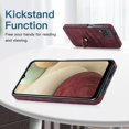 thumbnail image 6 of Dteck Wallet Case for Samsung Galaxy A12 5G with Ring Stand, PU Leather Minimalist Case with Card Holder Kickstand Slim Protective Cover for Samsung Galaxy A12 5G,Winered, 6 of 8