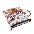 thumbnail image 2 of HELLHERO Deer and Snowflake Pattern 1pcs Vintage Book Cover with Handle Zipper Polyester Fabric Storage & Portability for Librarian Hardcover Notebook, 2 of 8