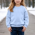 thumbnail image 6 of Iyufng Fleece Sweatshirts for Kids Plain Solid Crew Neck Ribbed Cuff & Hem Relaxed Fit Daily School Unisex Long Sleeve Pullover Kids Top for Fall and Winter, 6 of 9
