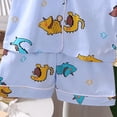 thumbnail image 3 of YDFCWXW Toddler Button Up Pajamas Summer Pjs Girls Boys 1-12 Years (Sky Blue, 3-4 Years), 3 of 4