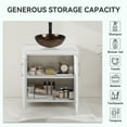 thumbnail image 3 of ELECWISH 30 Inches Bathroom Vanity in White Finish with Glass Boat-Shaped Vessel Sink, Single Bathroom Vanity with Top, 2-Door Cabinet, 3 of 12
