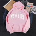 thumbnail image 3 of New York Hoodies for Women 2025 Fall Winter Long Sleeve Y2K Hoodie with Pockets Hooded Sweatshirt Pullover Tops, 3 of 4