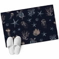 thumbnail image 2 of 2x3 Door Mat Rug, Navy Blue Coastal Non-Skid Rubber Backing Large Rectangle Rugs - Living Room Bedroom Home Office, Nautical Summer Beach Sea Turtle Starfish Indoor Floor Mat Carpets Washable Rug, 2 of 9