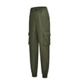 thumbnail image 6 of Cargo Pants for Women, Drawstring Elastic Low Waist Y2k Parachute Pants Cargo Pants Women Baggy with Pockets Green XL, 6 of 7