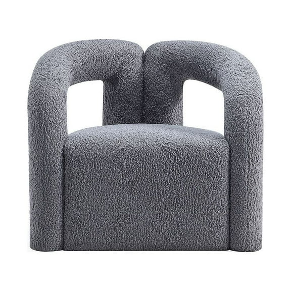 Manhattan Comfort Darian Solid Wood Frame Accent Chair in Gray