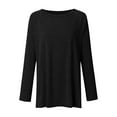 thumbnail image 2 of Innerwin T-shirt Crew Neck Women Tee Work Solid Color Loose T Shirt Black 4XL, 2 of 7