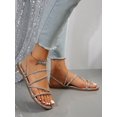 thumbnail image 3 of Women Crystal Embellished Flat Sandals, Thin Strap Two-way Wearing Slipper Sandals, 3 of 4