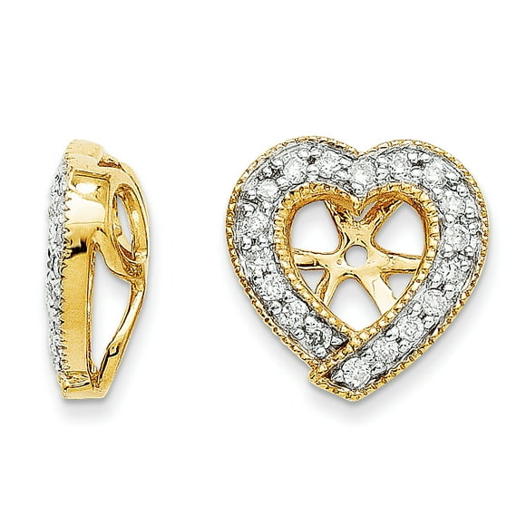14K Yellow Gold Diamond Earring Jacket