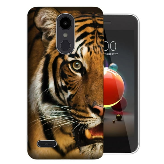 MUNDAZE LG Aristo 3 / 2 / Tribute Dynasty / Zone 4 Tiger Face Design TPU Gel Phone Case Cover
