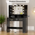 thumbnail image 6 of LUCKLIFE Vanity Desk with LED Lights Mirror & Power Outlet,Makeup Vanity Table for Women Girls Bedroom, Black, 6 of 8
