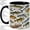 Black, variant on Fish Illustration Accent Mug, 11oz Ceramic Coffee Cup for Anglers