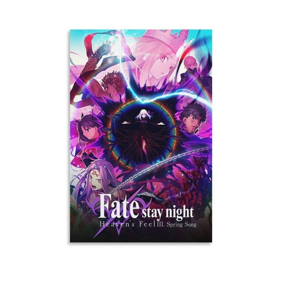 Japan Supernatural Anime Film Fate Stay Night Heaven's Feel Poster Wall Art Poster Gifts Bedroom Prints Home Decor Hanging Picture Canvas Painting Posters 20x30inch(50x75cm)