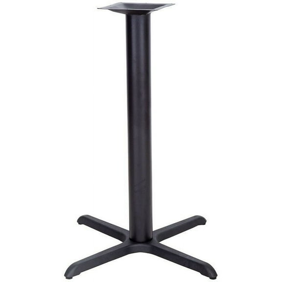 33'' x 33'' Restaurant Table X-Base with 4'' Dia. Bar Height Column