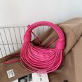 thumbnail image 4 of Bolsos personalizados con diseño de cordón de espagueti para mujer, bolsos cruzados de un solo hombro a la moda, color rojo rosa, 4 of 5