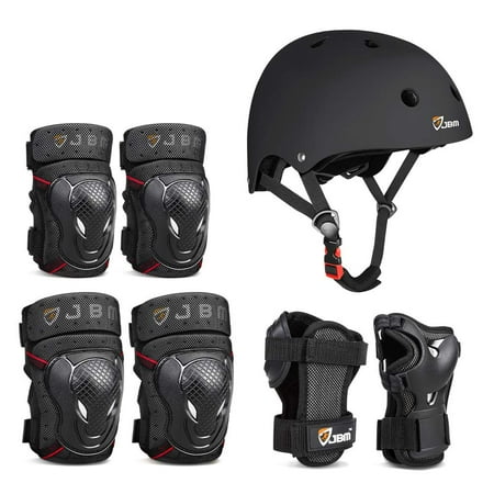 JBM Adult & Kid Skating Protective Gear Set Sktaeboard Helmet Knee and Elbow Pads with Wrist Guards for Inline Roller Skating, Scooter, Skateboarding C80
