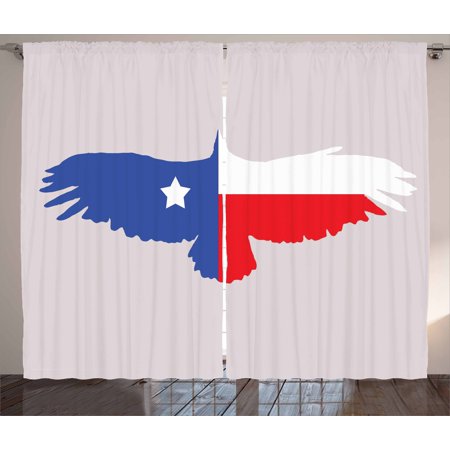 Texas Star Curtains 2 Panels Set Bald Eagle Silhouette With Lone