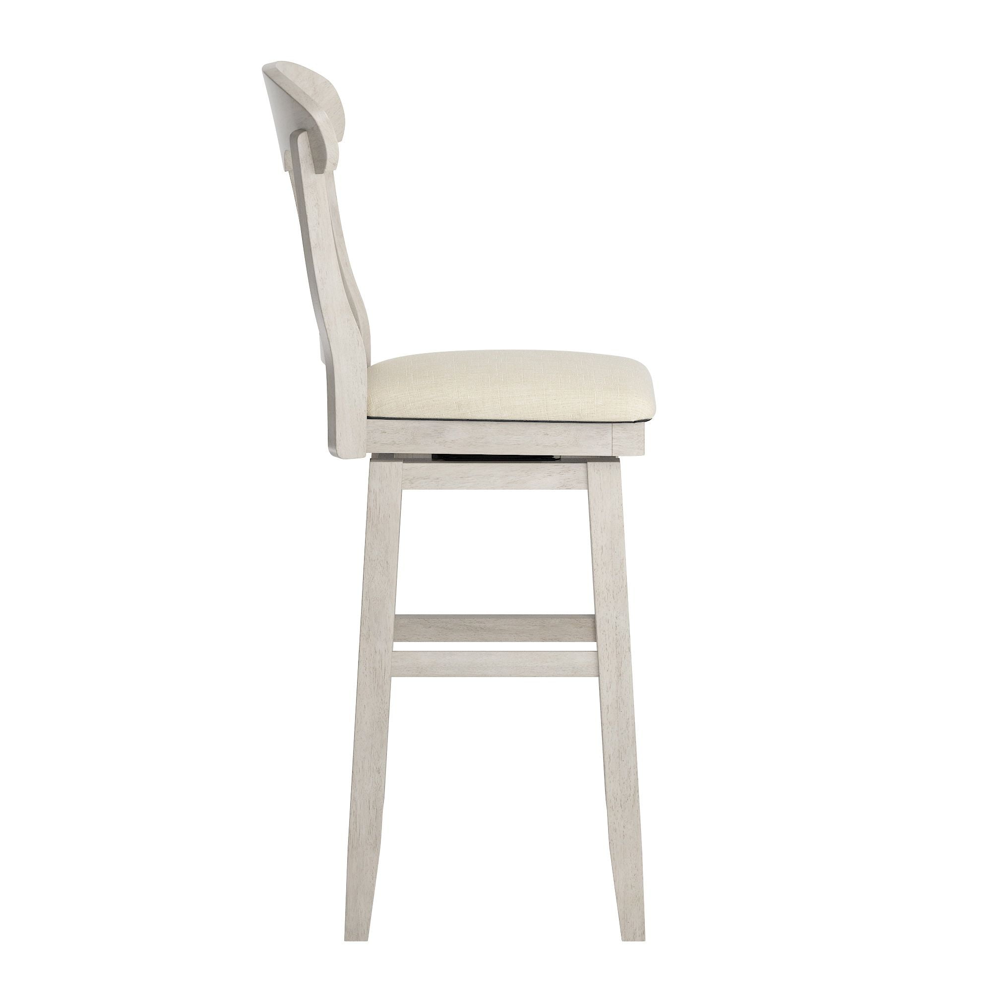 Weston Home Sheena Napoleon BackWood Swivel Bar Stool, Antique White