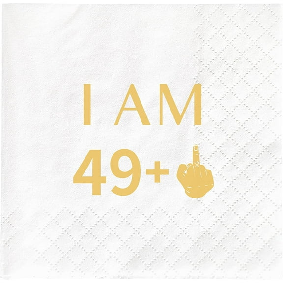 20pcs “I Am 49 1” Cocktail Napkins, 50th Birthday Party Gifts Decorations for Men Women, Disposable Paper Napkins for Sixty Years OLd Birthday Supplies Favors, Folded 5x5 inches 5"x5"
