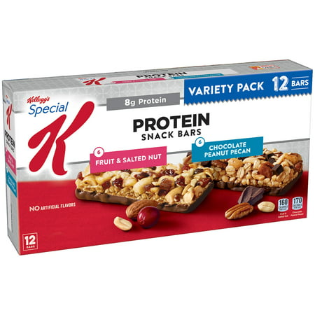 Special K protéines Trail Mix Snack Bars Variety Pack, fruits et noix et chocolat Salted d'arachide-noix de pécan, 12 Ct