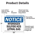 thumbnail image 2 of (2 Pack) Hydrogen Sulfide H2S Lethal Gas OSHA Notice Sign 10 Inch X 7 Inch Indoor / Outdoor Rust-Free Aluminum Metal Signs for Workplace, Workshop, and Construction Site, Made in the, 2 of 8