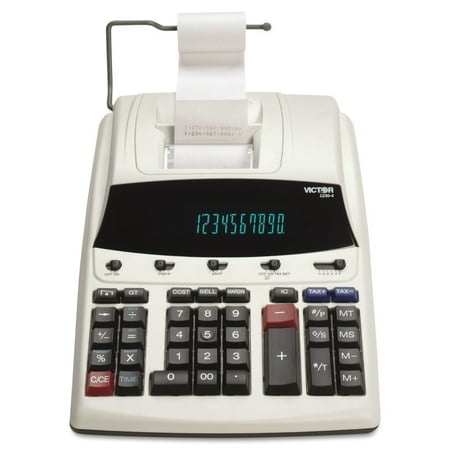 Victor 1230-4 Fluorescent Display Printing Calculator, Black/Red Print, 3