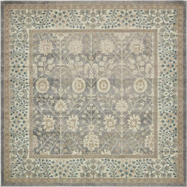 Unique Loom 3134324 8 x 8 ft. Gneis Salzburg Square Rug, Light Brown